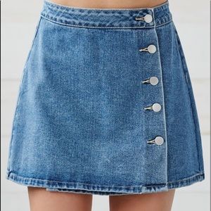 Bullhead Side Button Denim Skirt